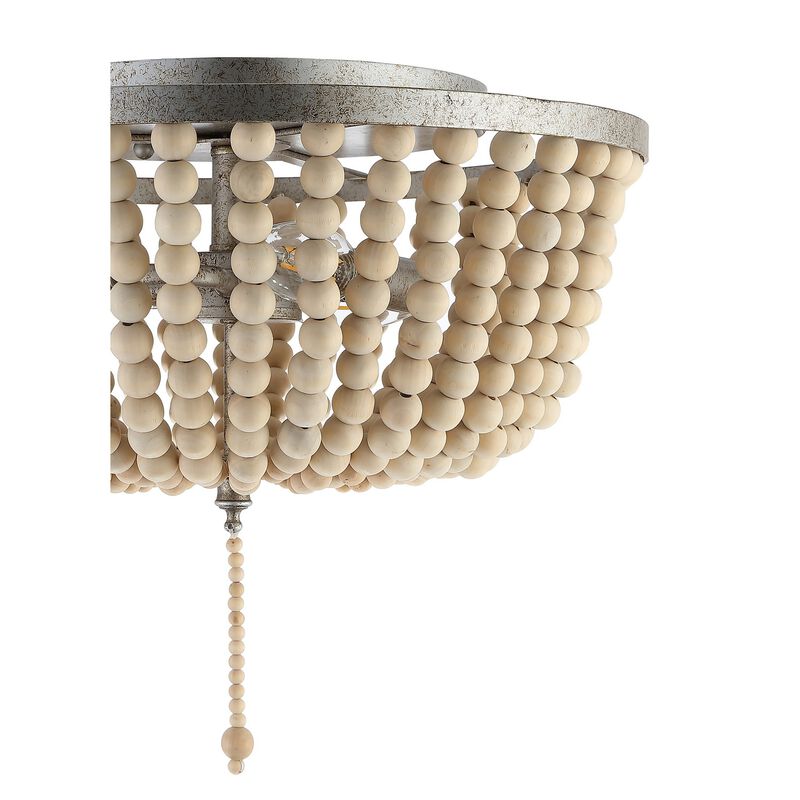 Allison Wood Beaded/Metal LED Flush Mount