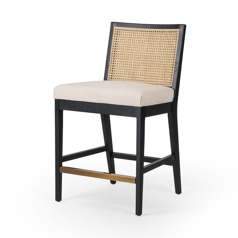 Antonia Cane Armless Counter Stool in Ebony