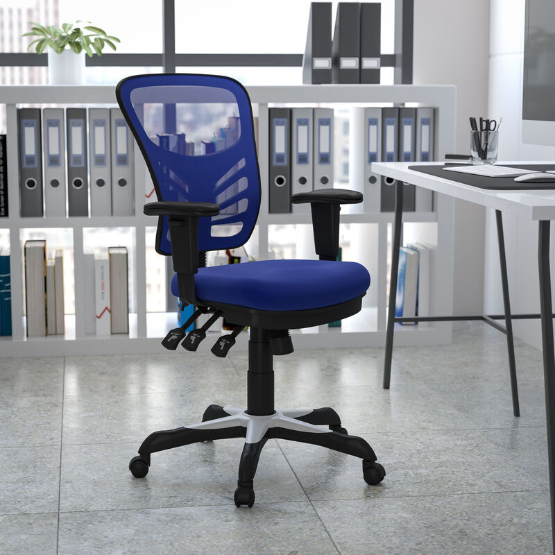 Nicholas Mid-Back Dark Gray Mesh Multifunction Executive Swivel Ergonomic Office Chair with Adjustable Arms
