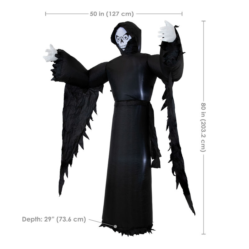 Sunnydaze 7 ft Grisly Grim Reaper Outdoor Inflatable Halloween Decoration