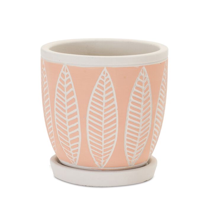 Pot with Saucer (Set of 2) – Modern Planters with Matching Saucers for Indoor Plants