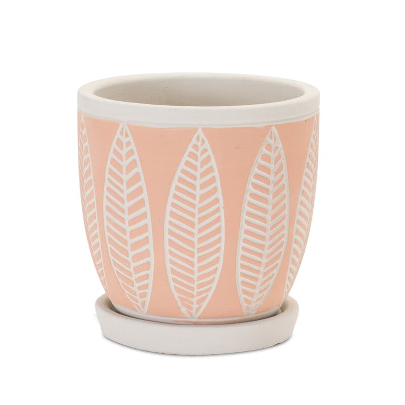 Pot with Saucer (Set of 2) – Modern Planters with Matching Saucers for Indoor Plants