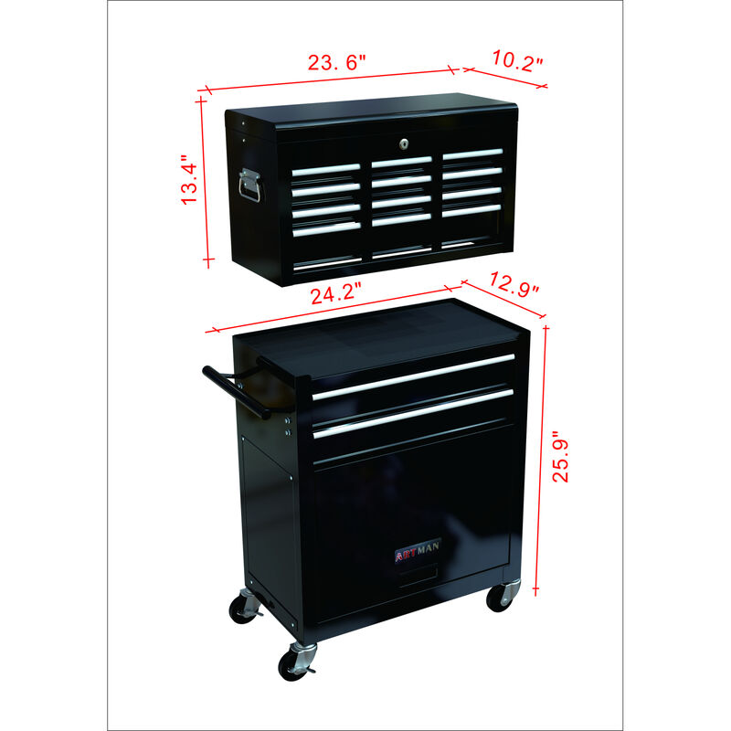 High Capacity Rolling Tool Chest With Wheels And Drawers, 8-Drawer Tool Storage Cabinet