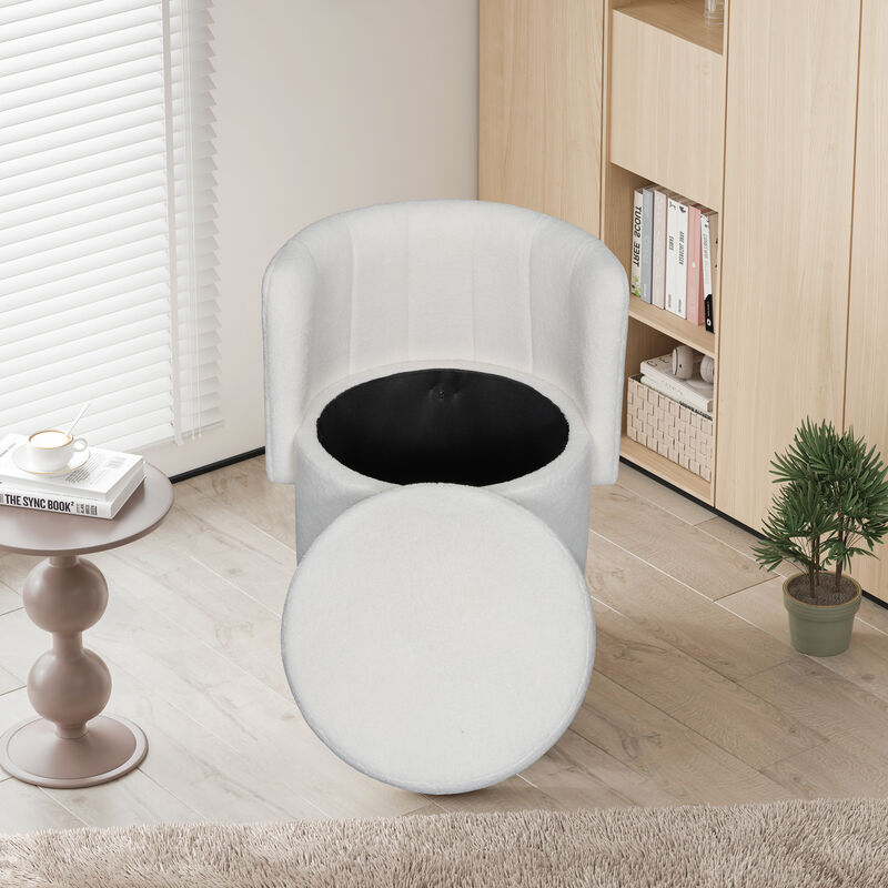 Merax Swivel Boucle Sofa Chair with Storage for Bedroom and Living Room