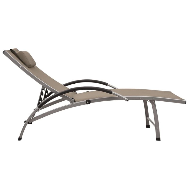 vidaXL Sun Lounger Textilene and Aluminum Taupe