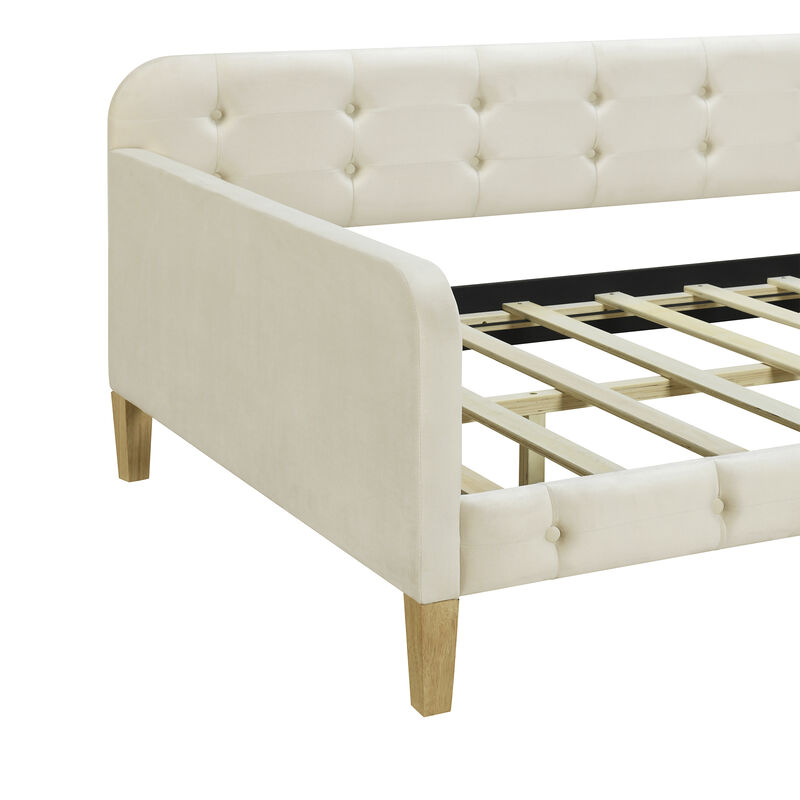 Merax Modern Upholstered Daybed with 4 Support Legs