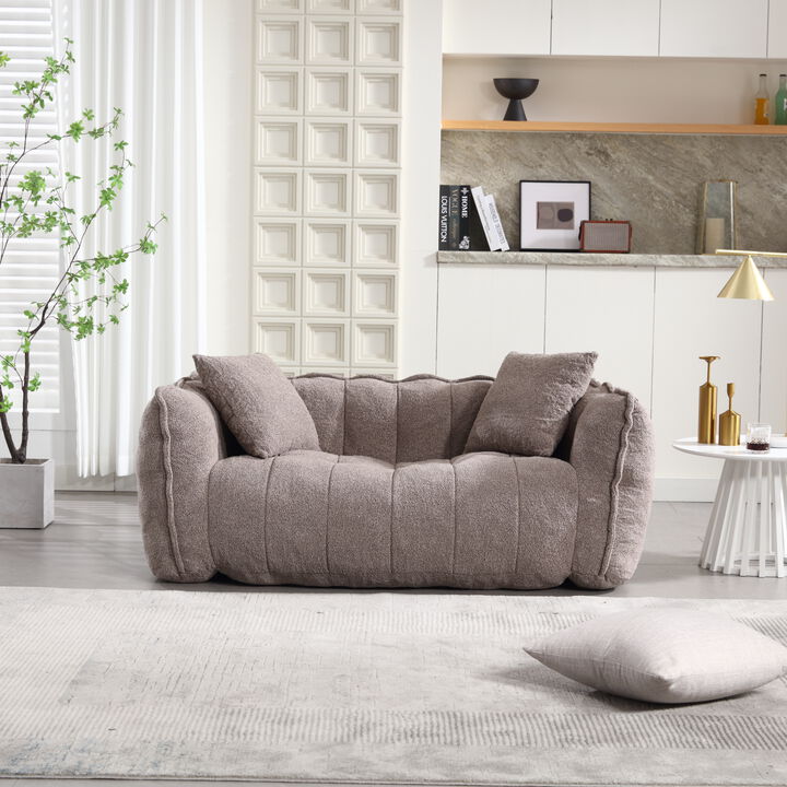 Merax Chenille Lazy Bean Bag Loveseat for Living Room
