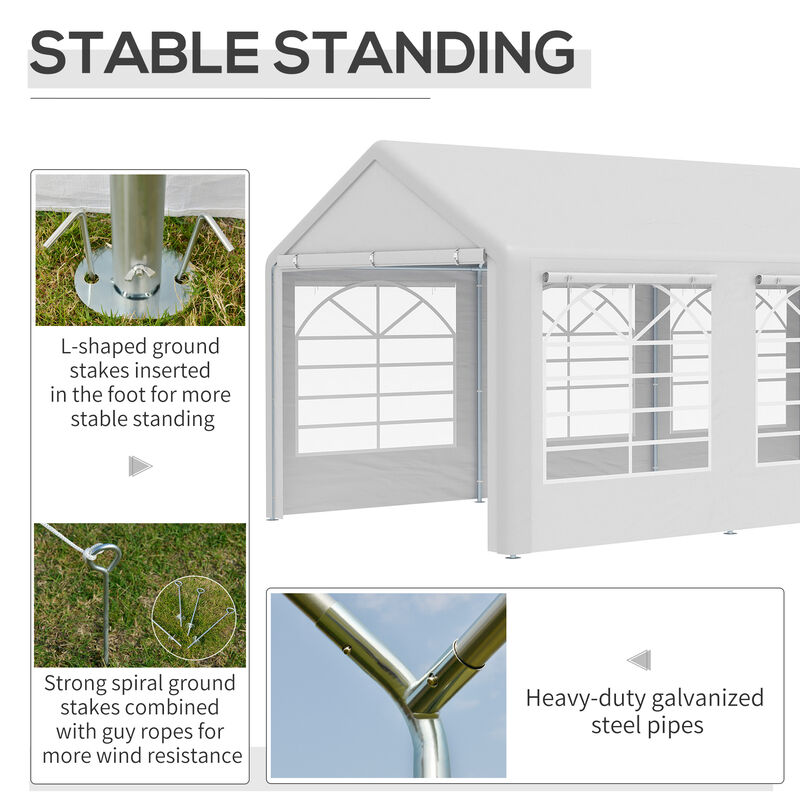 10' x 20' Gazebo Canopy, Carport & Party Tent with 4 Removable Side Walls