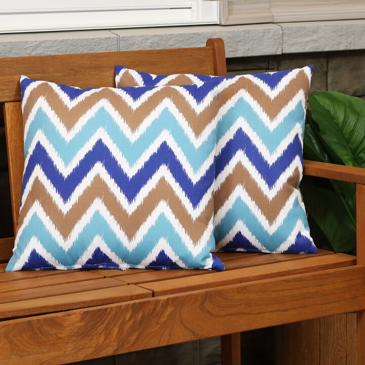 Sunnydaze Set of 2 17" Square Polyester Throw Pillow Covers