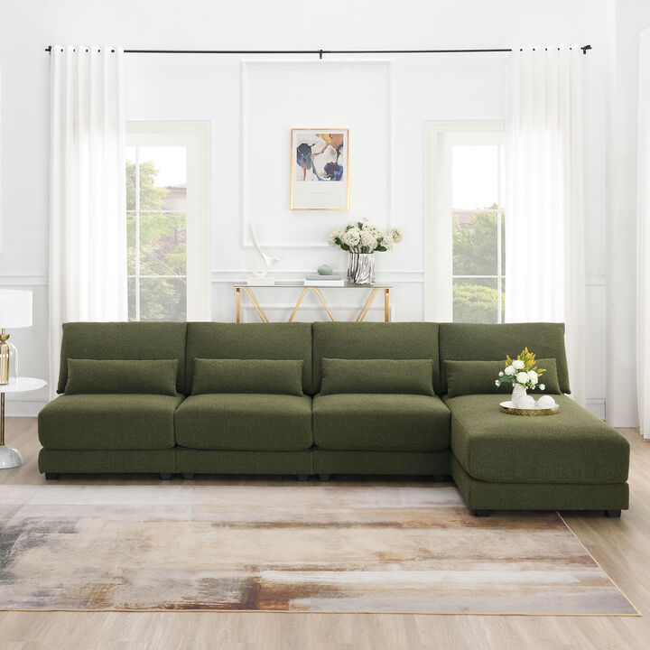 Merax Oversize Deep Seat Sofa with Reversible Chaise