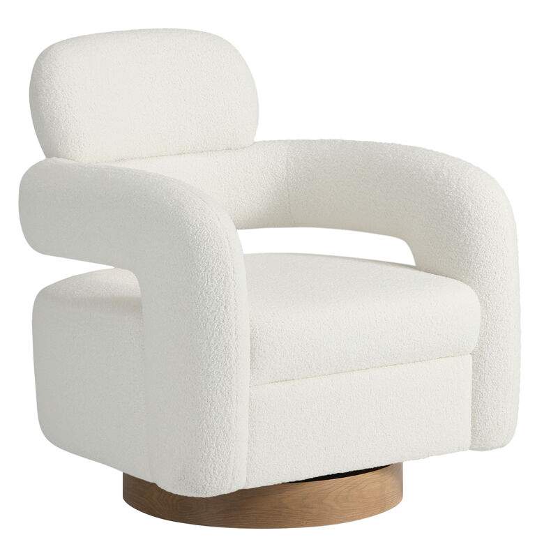 WestinTrends Mid-Century Modern Sherpa Swivel Barrel Accent Chair (Set of 2)