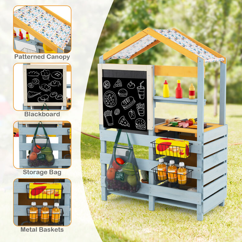 2 in 1 Wooden Mud Kitchen with Removable Water Box  and Storage Bag