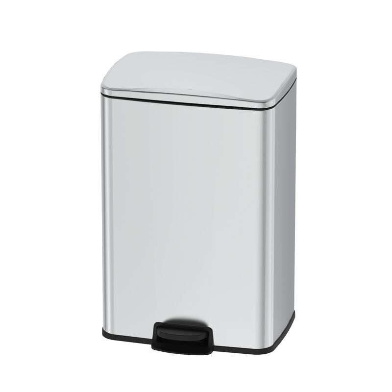 Innovaze 13 Gal./50 Liter Rectangular Stainless Steel Step-on Trash Can for Kitchen