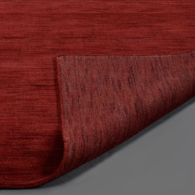 RUGSOTIC CARPETS HAND KNOTTED LOOM WOOL ECO-FRIENDLY AREA RUGS  - 8'x10', Rectangle, Dark Red Color, Solid Plain Design, High Pile Handmade Anti Skid Area Rugs for Living Room, Bed Room (L00999)