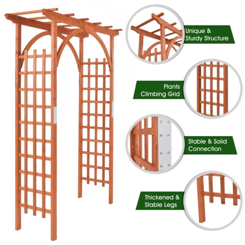 Hivvago Garden Archway Arch Lattice Trellis Pergola for Climbing Plants and Outdoor Wedding Bridal Decor
