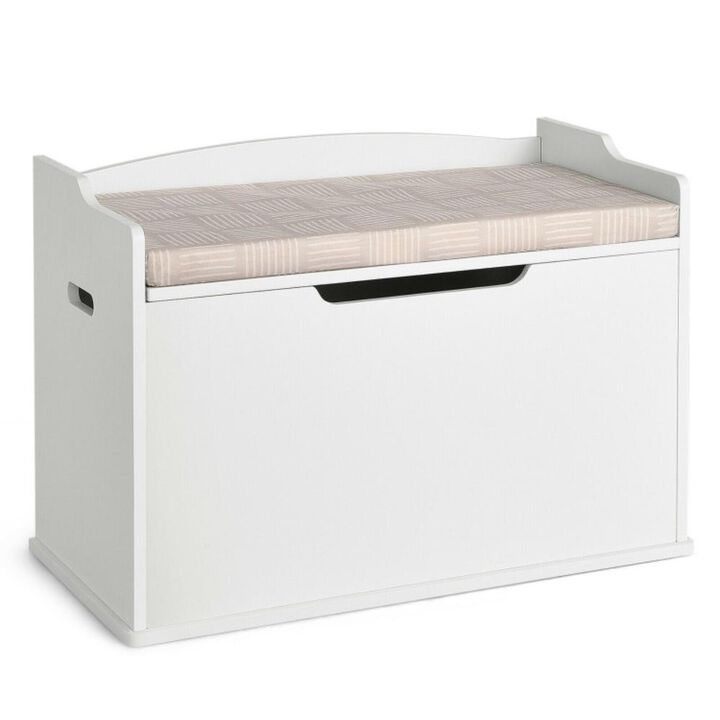 Hivvago Kids Toy Wooden Flip-top Storage Box Chest Bench with Cushion Hinge