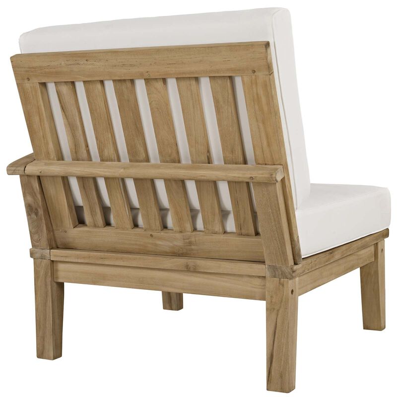 Modway - Marina Outdoor Patio Teak Right-Facing Sofa Natural Navy