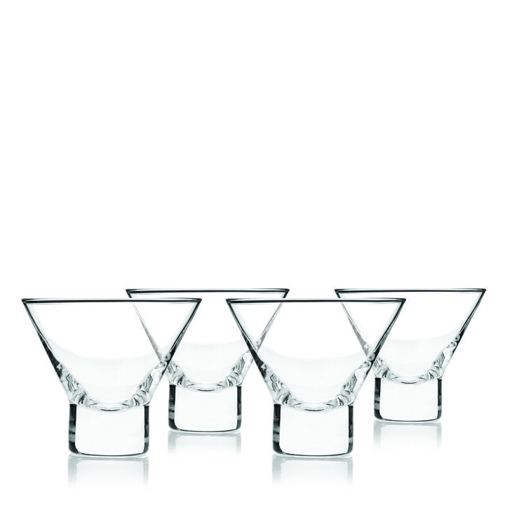Raye Heavy Base Crystal Stemless Martini Glasses Set of 4