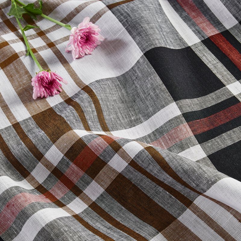 Solino Home 100% Pure Linen Tablecloth | Oxford Plaid for Spring and Easter