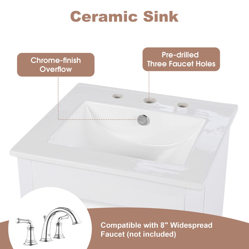 Merax 20.3" Bathroom Vanity with Sink and Soft-closing Door