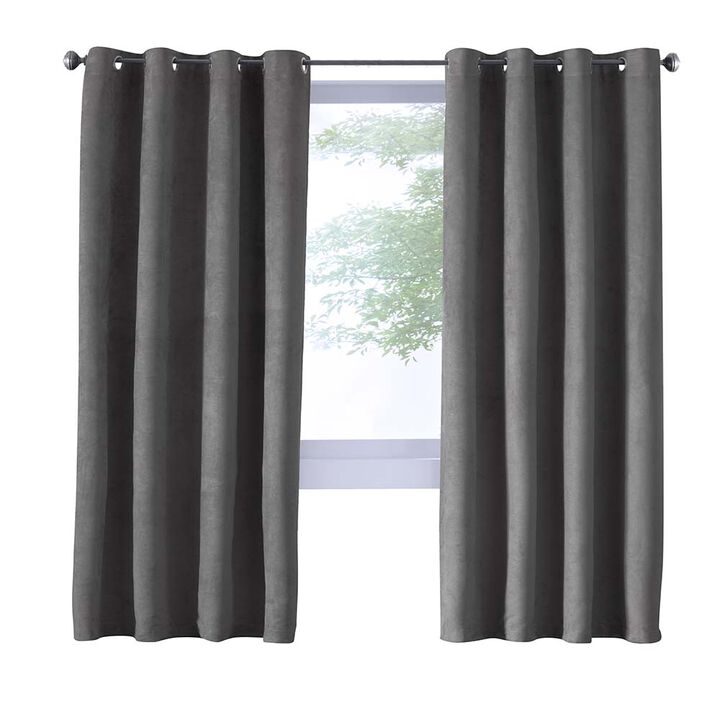 Thermalogic Navar Blackout Light Super Soft Faux Suede Fexture Grommet Curtain Panel