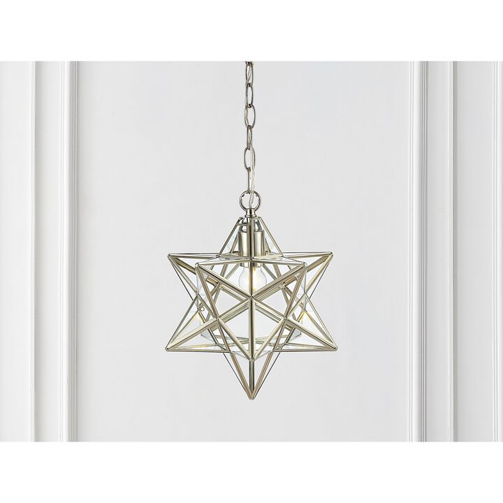 Stella Moravian Star Metal/Clear Glass LED Pendant
