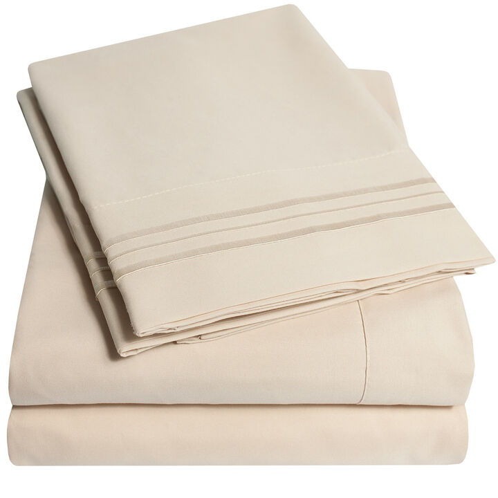 5 Piece Sheet Set, Ultra Soft 1800 Series Collection - Split King, Royal Blue