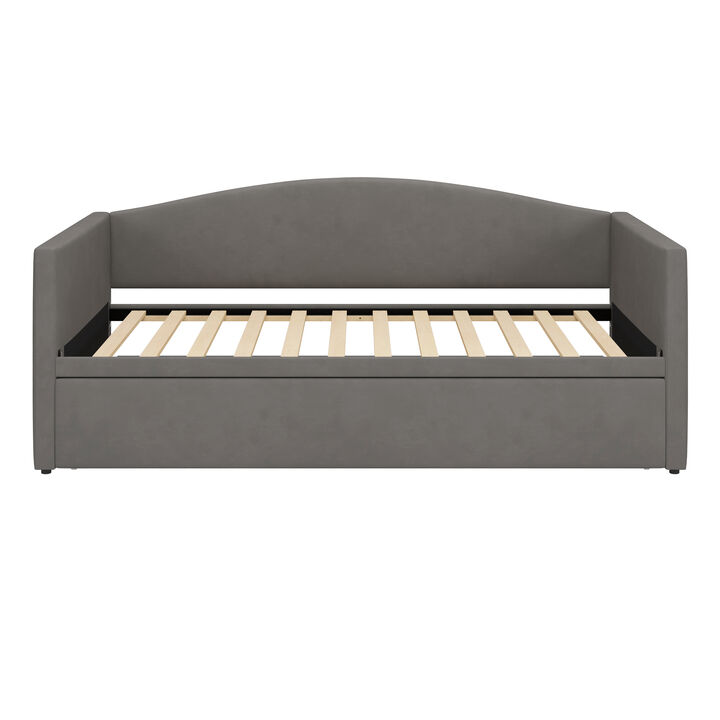 Merax Velvet Daybed with Extended Pop Up Trundle