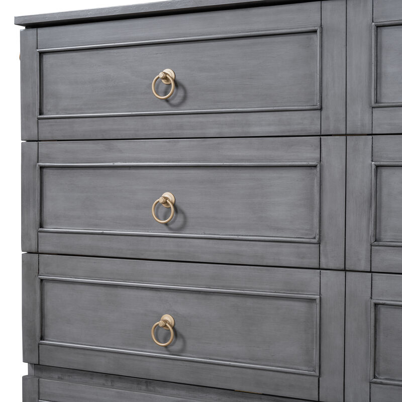 Merax Wooden Murphy Bed with Large Drawers