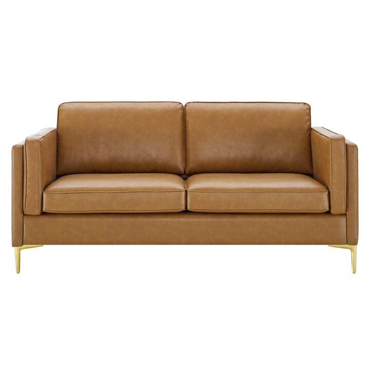 Kaiya Vegan Leather Sofa Brown EEI-4455-TAN