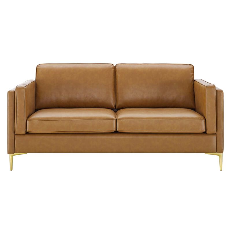 Kaiya Vegan Leather Sofa Brown EEI-4455-TAN