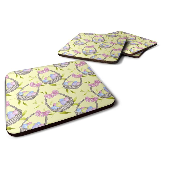 Caroline's Treasures Easter Basket and Eggs Decorative coasters, 3.5, Multicolor