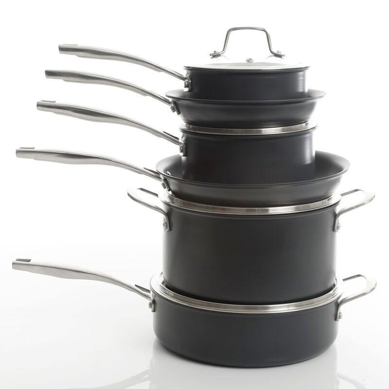 Kenmore Pro Arbor Heights 10 Piece Nonstick Aluminum Cookware Set in Black