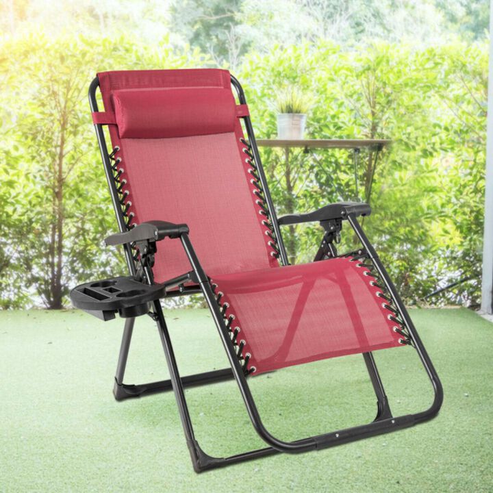 Hivvago Oversize Lounge Chair Patio Heavy Duty Folding Recliner