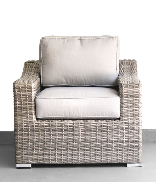 Living Source International Fully Assembled Patio Chair with Cushions mixed Gray