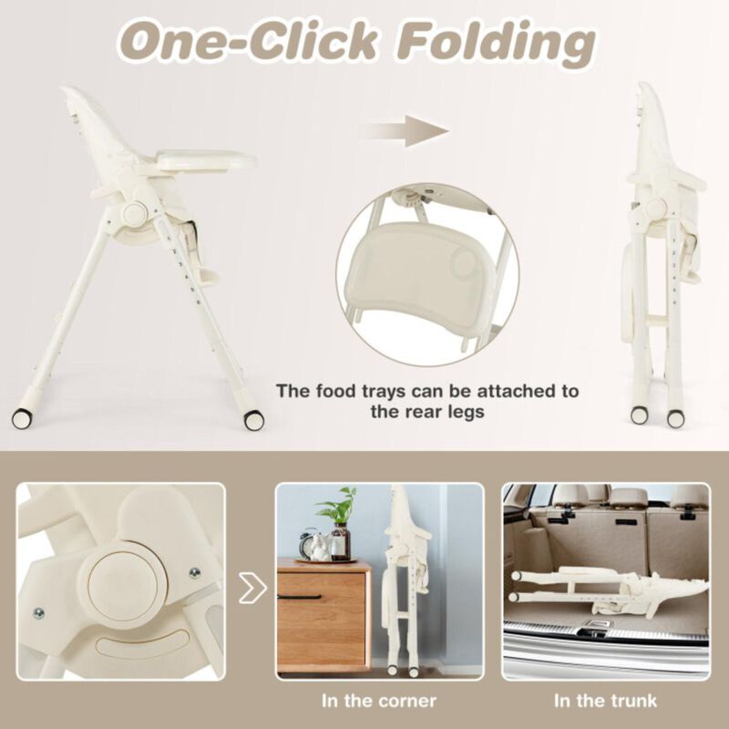 Hivvago 4-in-1 Baby High Chair with 6 Adjustable Heights