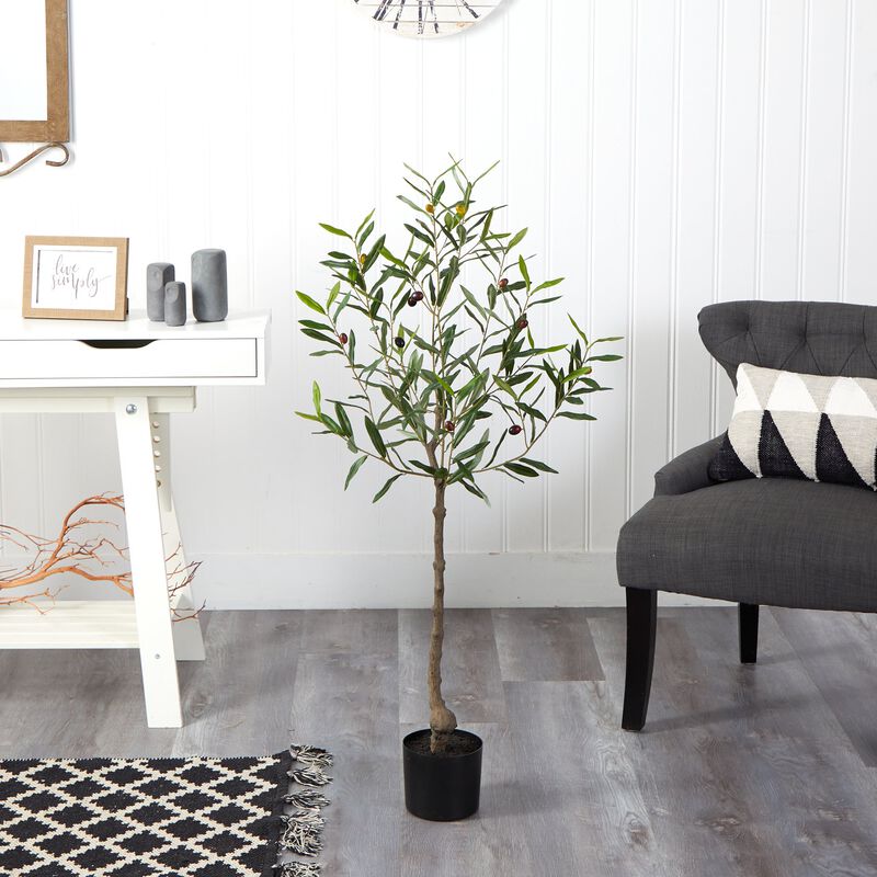 Hivvago 4 Feet Olive Artificial Tree