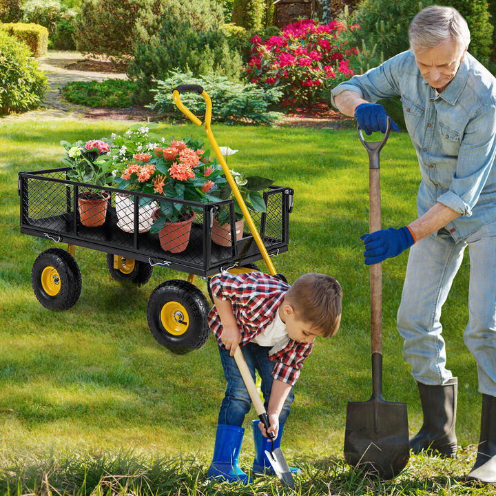 Utility Garden Wagon with 4 Removable Side Panels and Load Capacity