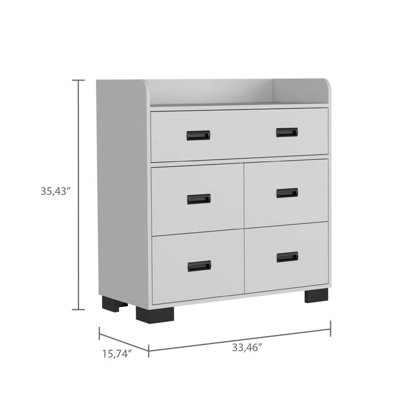 Edgemont 5-Drawer Dresser White