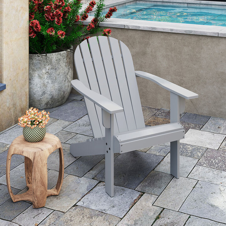 Acacia Wood Lounge Patio Adirondack Chair with Inclined Seat
