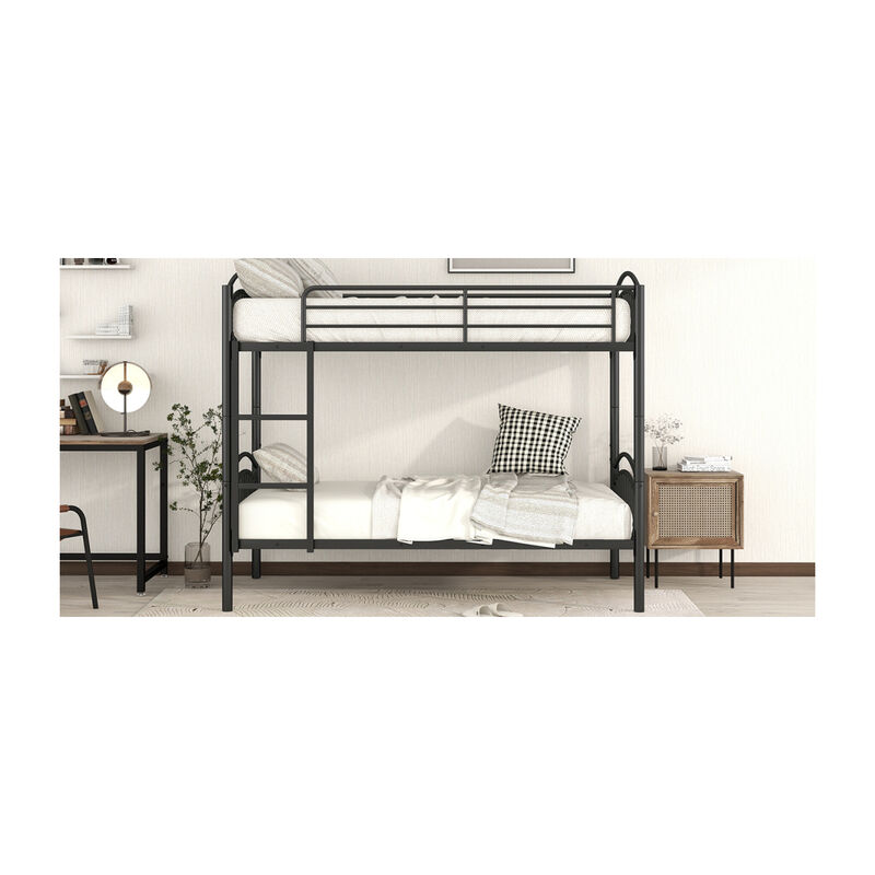 Twin Over Twin Metal Bunk Bed, Divided Into Two Beds