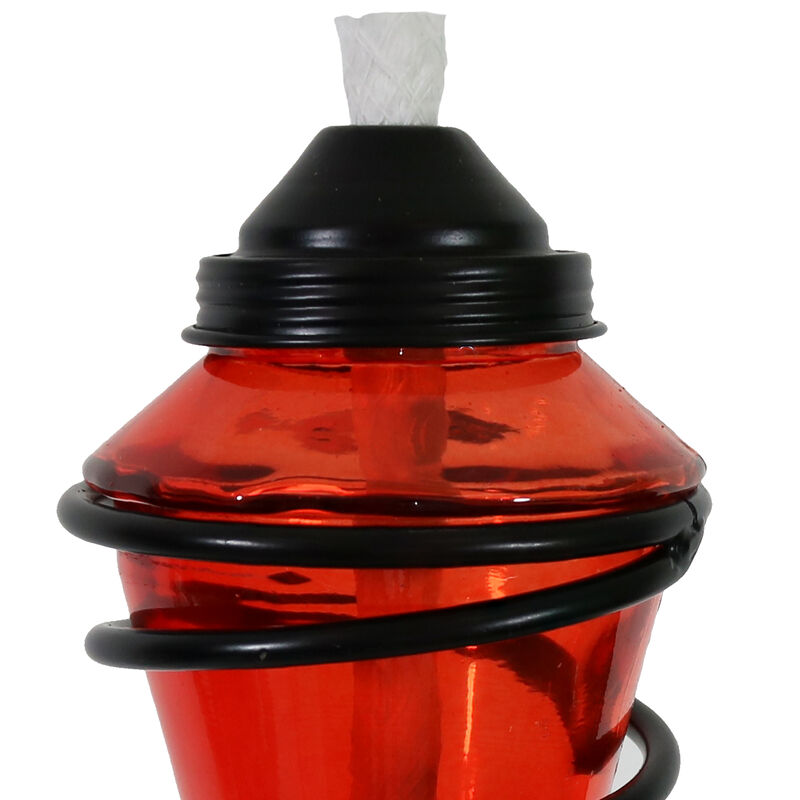 Sunnydaze Set of 2 2-in-1 Swirling Metal Glass Lawn Torches