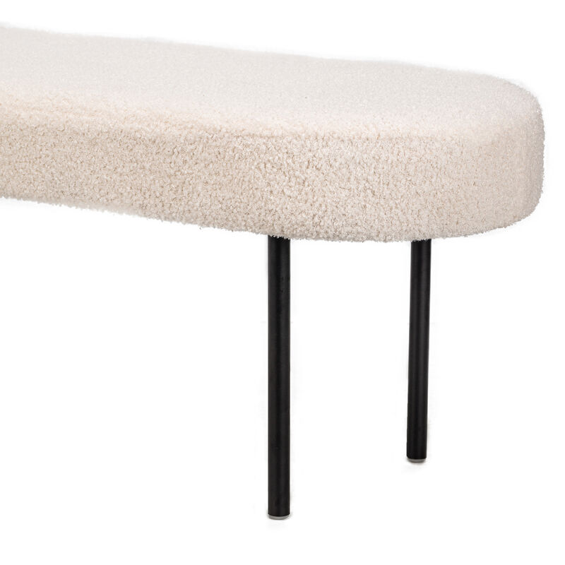 Scandinavian Design Bench with Metal Legs
