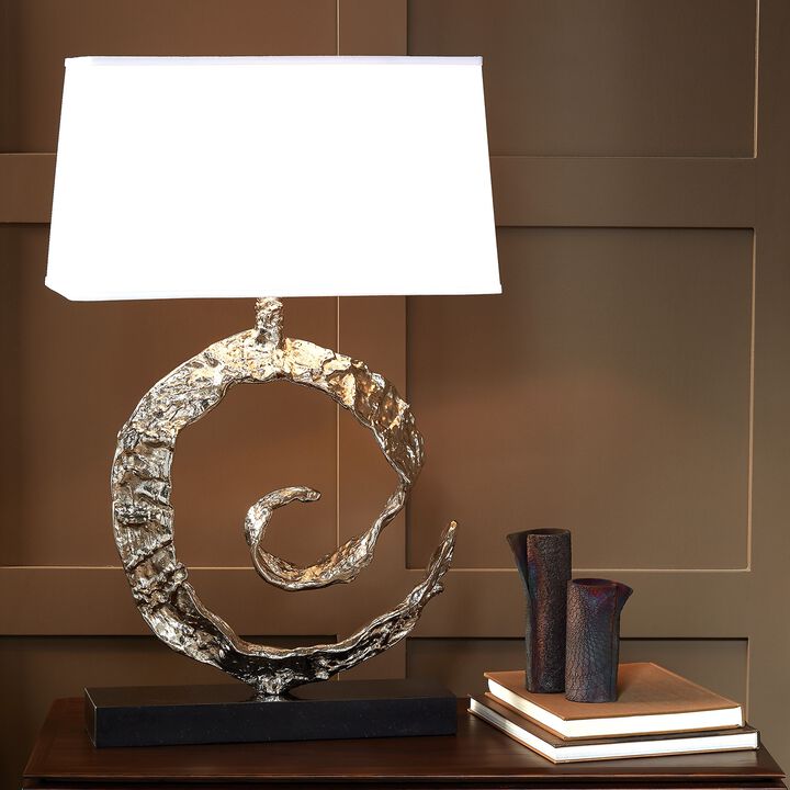 Swirl Lamp- Silver