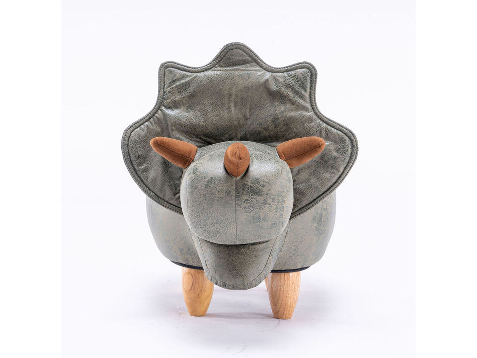Triceratops Dinosaur Gray Storage Ottoman