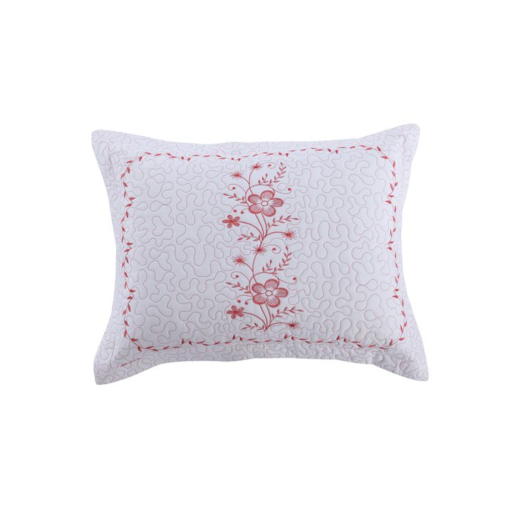 Marcielo 2 Pcs Embroidered Floral Pillow Shams