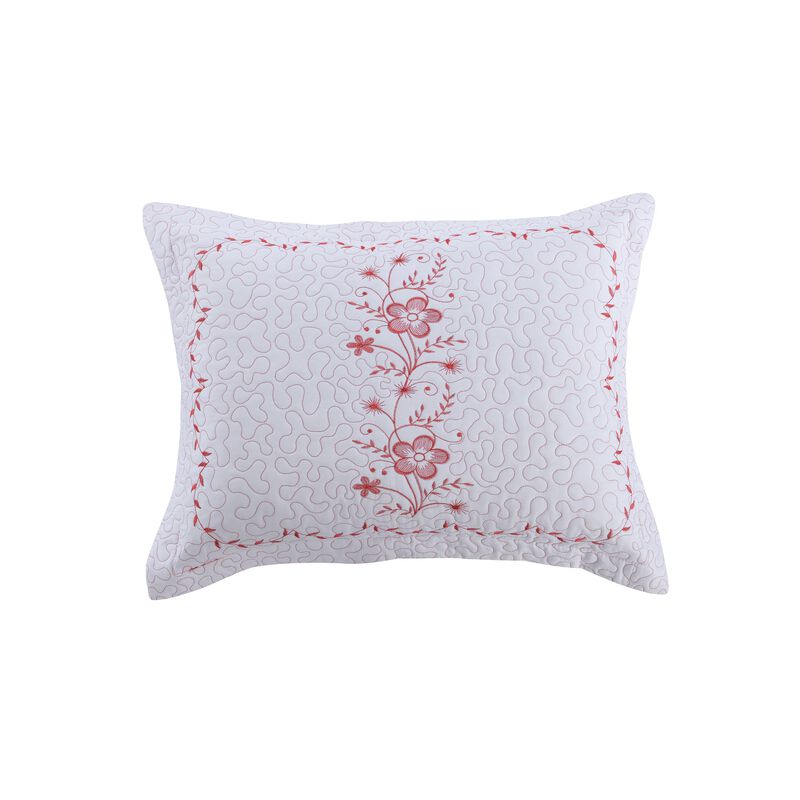 Marcielo 2 Pcs Embroidered Floral Pillow Shams