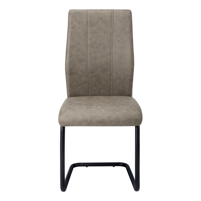 Monarch Specialties I 1114 Dining Chair, Set Of 2, Side, Upholstered, Kitchen, Dining Room, Fabric, Metal, Beige, Black, Contemporary, Modern