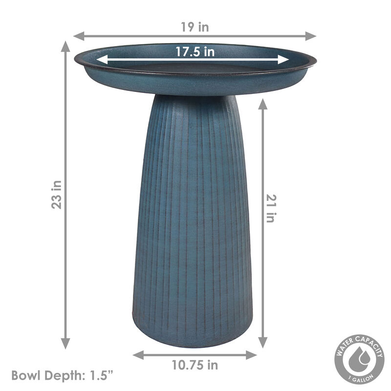 Gleeful Garden Metal Outdoor Bird Bath