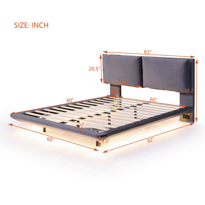 Merax Platform Bed with Sensor Light